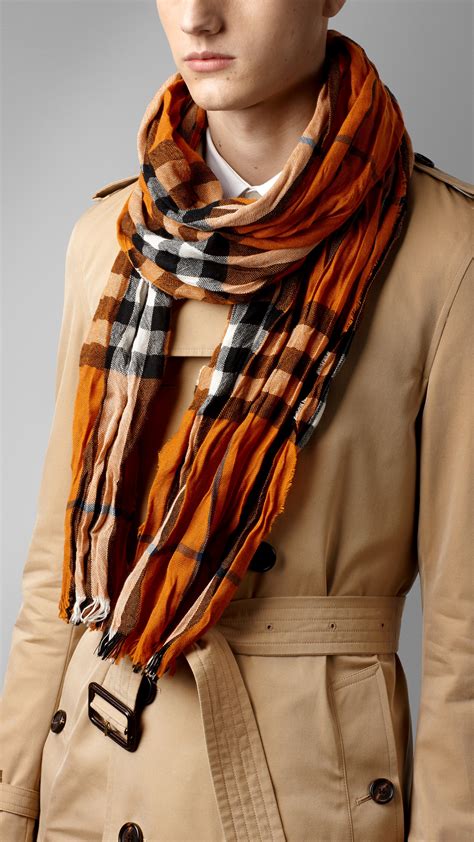 burberry check wool cashmere crinkled scarf|burberry check cashmere scarf sale.